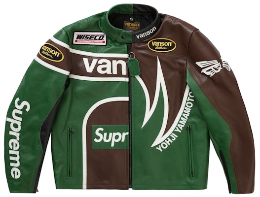 至高山本耀司 Vanson Leathers拼色夾克 綠色 Buy 至高山本耀司 Vanson Leathers拼色夾克 綠色