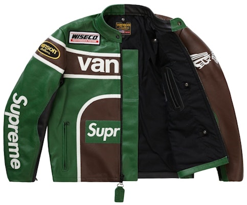 至高山本耀司 Vanson Leathers拼色夾克 綠色 Order 至高山本耀司 Vanson Leathers拼色夾克 綠色