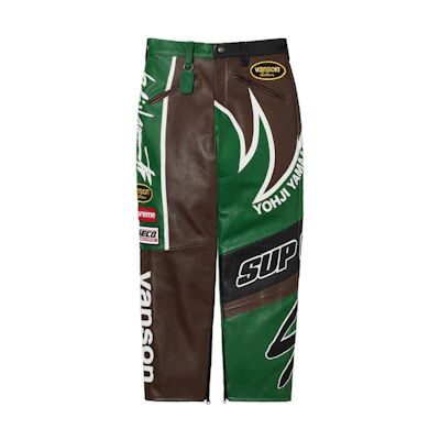 Supreme Yohji Yamamoto Vanson Leathers Split Pant Green