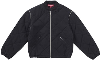 Supreme Zip-Off Sleeve Quilted Bomber Jacket Black Supreme Zip-Off Sleeve Quilted Bomber Jacket Black