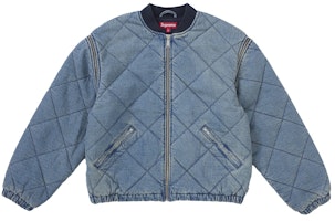 Supreme Zip-Off Sleeve Quilted Bomber Jacket Denim Supreme Zip-Off Sleeve Quilted Bomber Jacket Denim