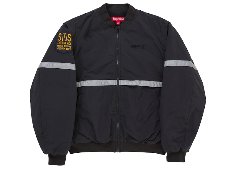 Supreme Zip-Off Sleeve Reflective Stripe Jacket Black