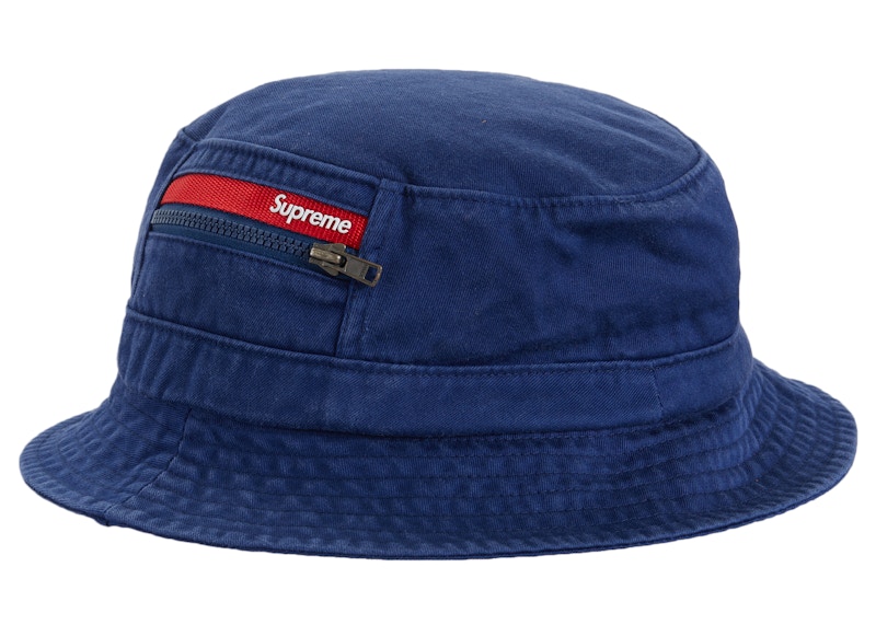Buy Supreme 海军蓝拉链口袋渔夫帽
