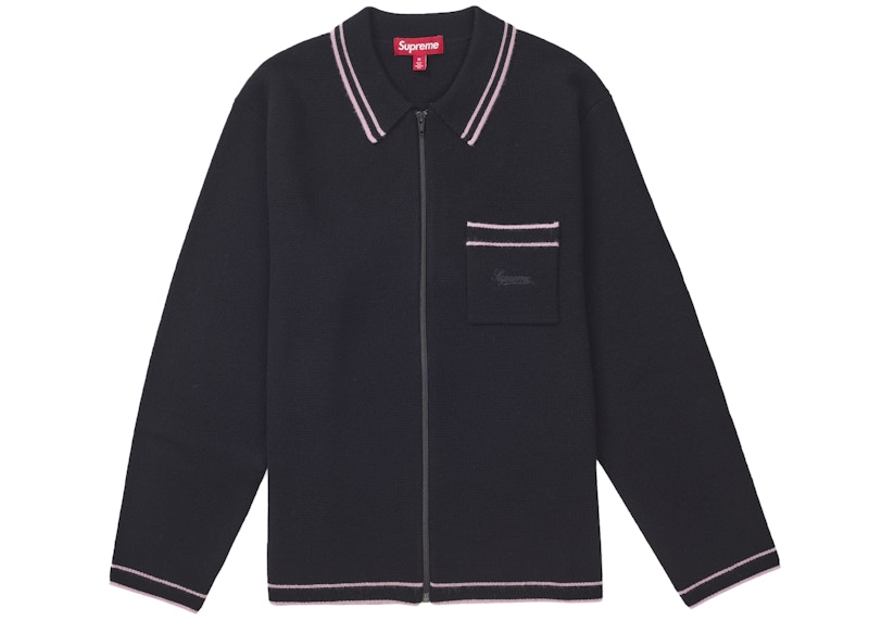 Supreme Zip Up Polo Sweater Black