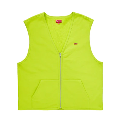 Supreme Zip Up Sweat Vest Acid Green