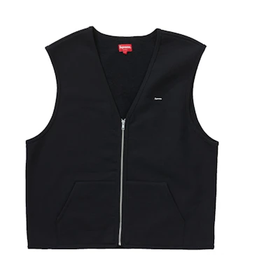 Supreme Zip Up Sweat Vest Black