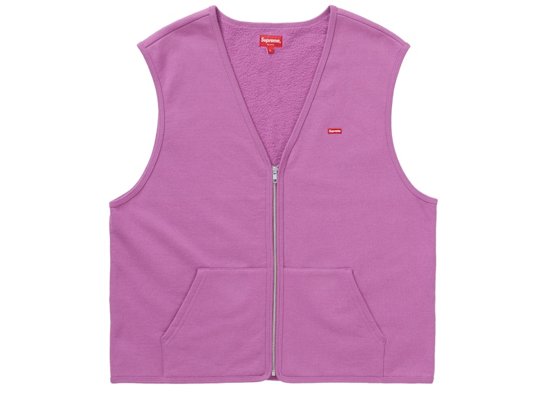 Supreme Zip Up Sweat Vest Bright Purple