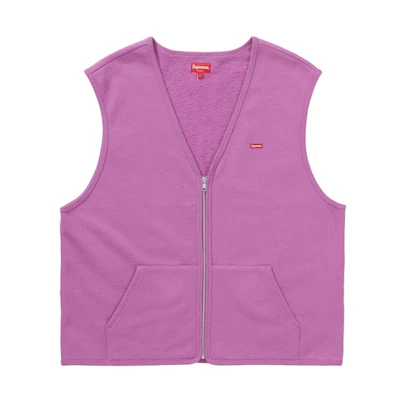 Supreme Zip Up Sweat Vest Bright Purple