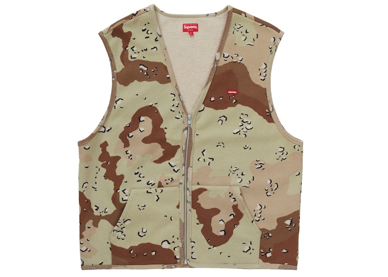Supreme Zip Up Sweat Vest Chocolate Chip Camo