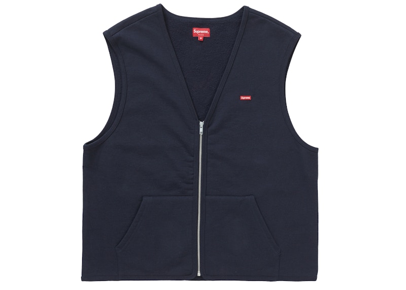 Supreme Zip Up Sweat Vest Navy