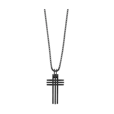Swarovski Bengal Cross PVD Metal Necklace - Black. 5070473