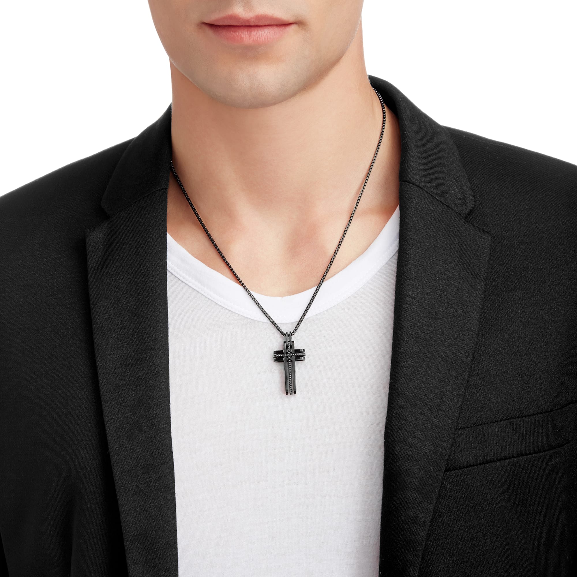 Swarovski  Bengal Cross PVD Metal Necklace - Black. 5070473 圖 4