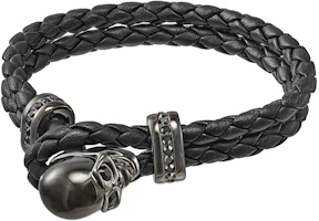Swarovski Black Braided Leather Skull Bracelet. 5217218 Swarovski Black Braided Leather Skull Bracelet. 5217218