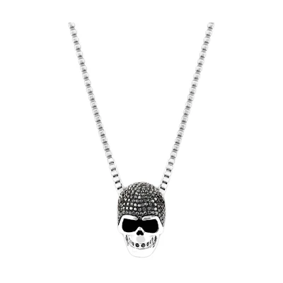Swarovski Vintage Skull Pendant Stainless Steel Necklace 1180839