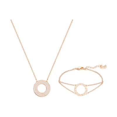 Swarovski Admiration Rose Gold-Plated Pendant Necklace & Bracelet Set 5358846