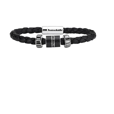 Swarovski Black Crystal Beaded Bracelet for Men. 5159648