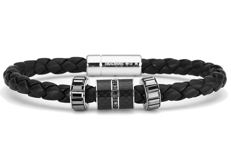 Shop 施华洛世奇黑色水晶珠手链男款 5159648