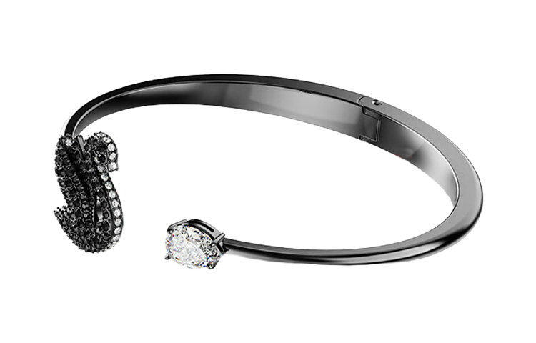 Lookbook Pulsera Swarovski Cisne Negro Rodinada Unisex Edición para Parejas. 5688746