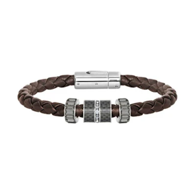 Swarovski Brown Alloy Bracelet for Men with Solid Color Design. 5185332