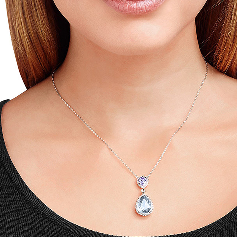 Swarovski Christie Minimalist Double Teardrop Pendant Necklace. 5113782 圖 4