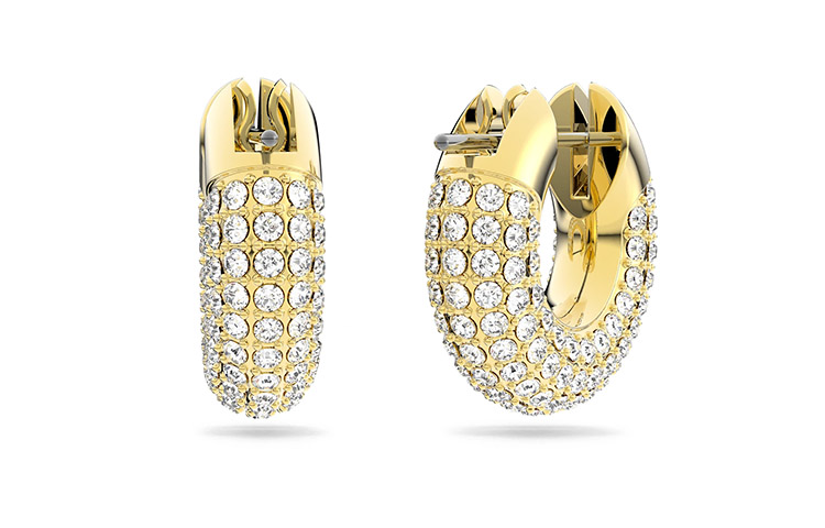 Swarovski Dextera Gold-Tone Pave Hoop Earrings. 5636530 圖 3