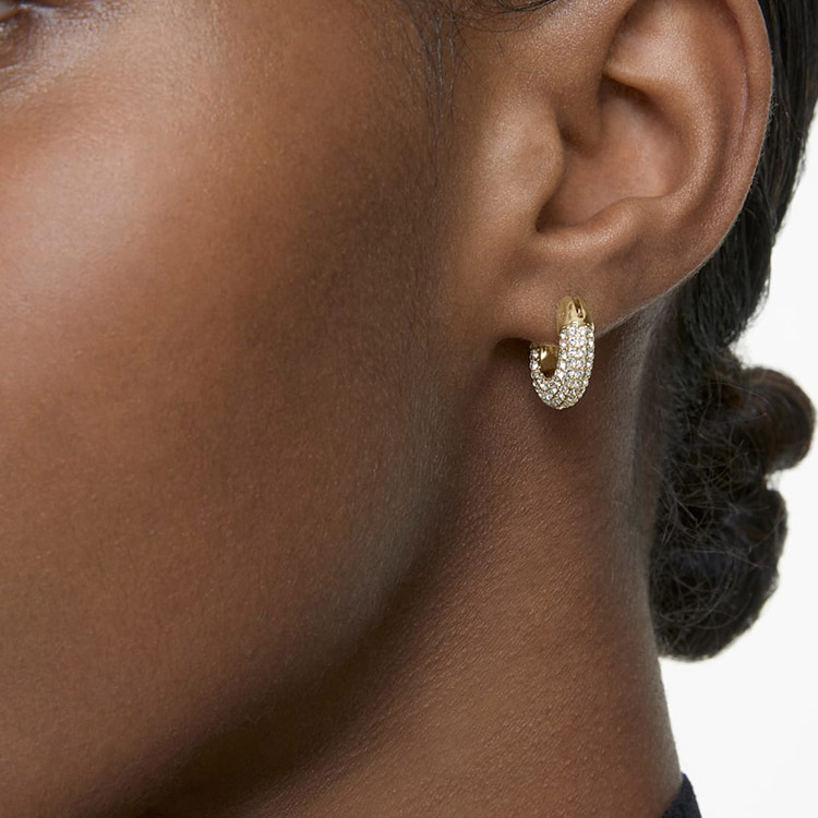 Swarovski Dextera Gold-Tone Pave Hoop Earrings. 5636530 圖 4