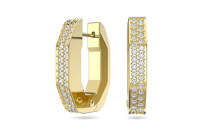 Swarovski Dextera Octagonal Hoop Earrings Small - Gold-Tone Plated. 5626084