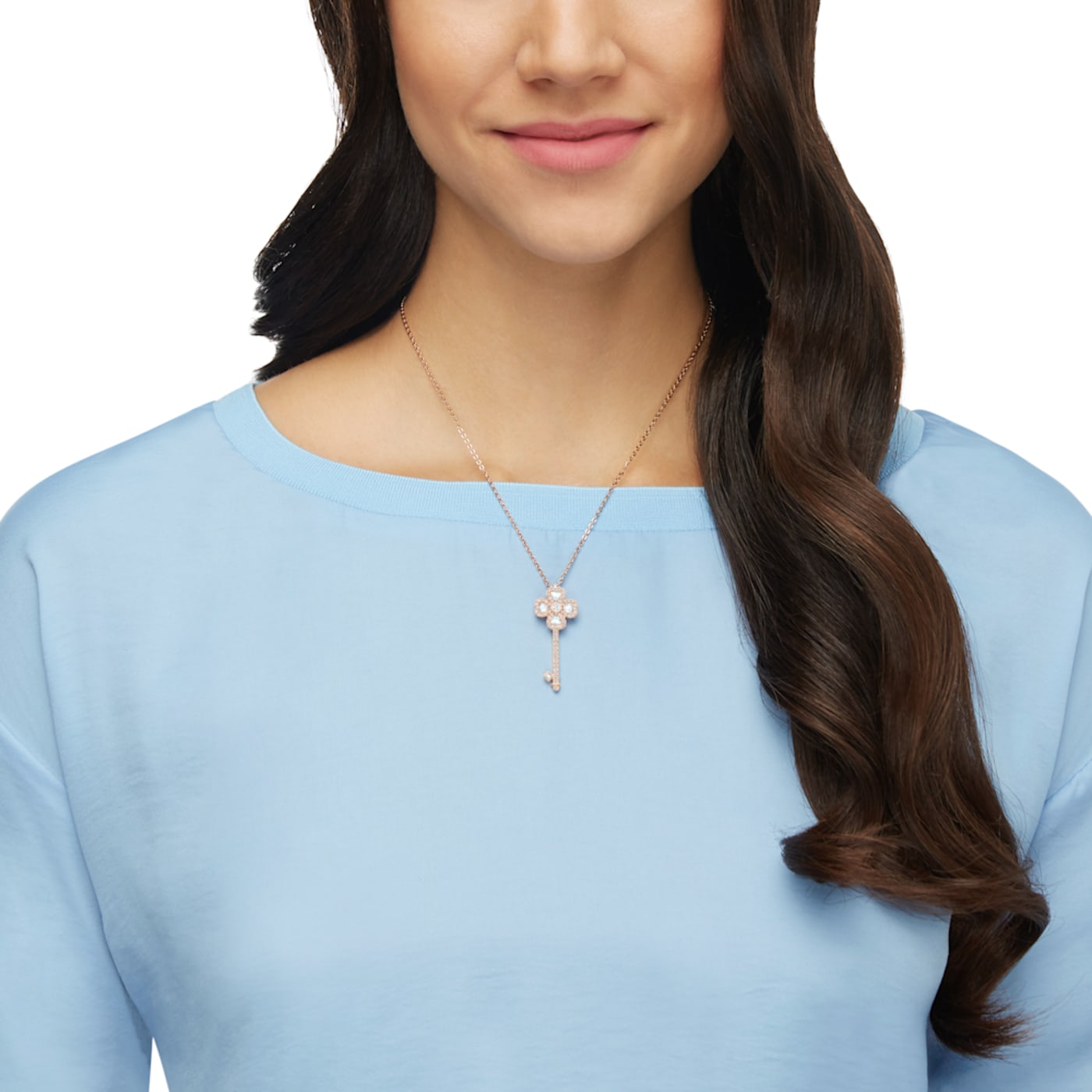 Swarovski Fashion Rotating Clover Necklace Rose Gold for Women. 5422282 圖 3