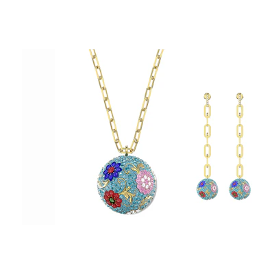 Swarovski Flower of Fortune Necklace & Earrings Set Gold Plated. ES2020121402