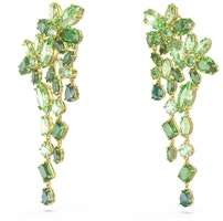 Swarovski Gold-Plated Leaf Design Earrings Unisex Couple Style in Green. 5652801 Swarovski Gold-Plated Leaf Design Earrings Unisex Couple Style in Green. 5652801