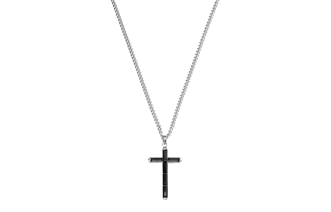 Swarovski Govern  Cross Necklace Mixed Materials Black Pendant Chain. 5252386