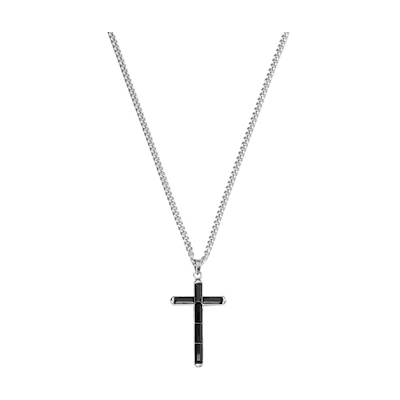 Swarovski Govern Cross Necklace Mixed Materials Black Pendant Chain. 5252386