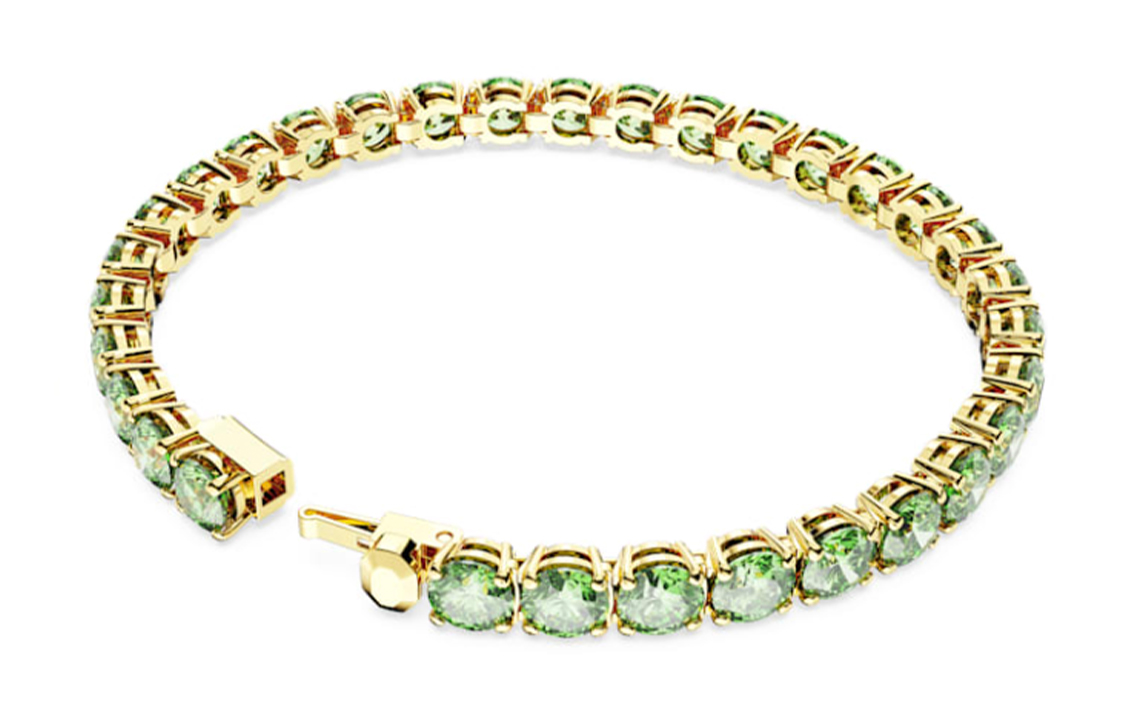 Shop 施華洛世奇綠色CZ情侶手鏈-雙色設計男女通用款式 5658848