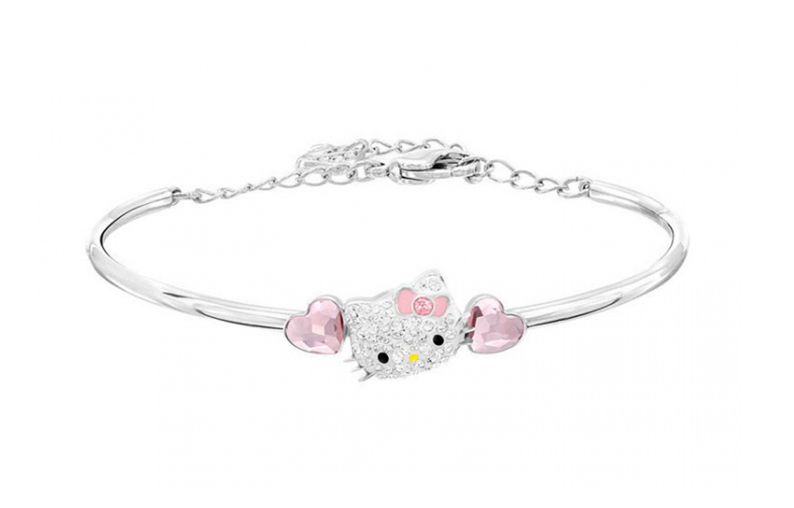 Swarovski Hello Kitty Design Pink Alloy Bracelet Unisex Couple Style. 5197312