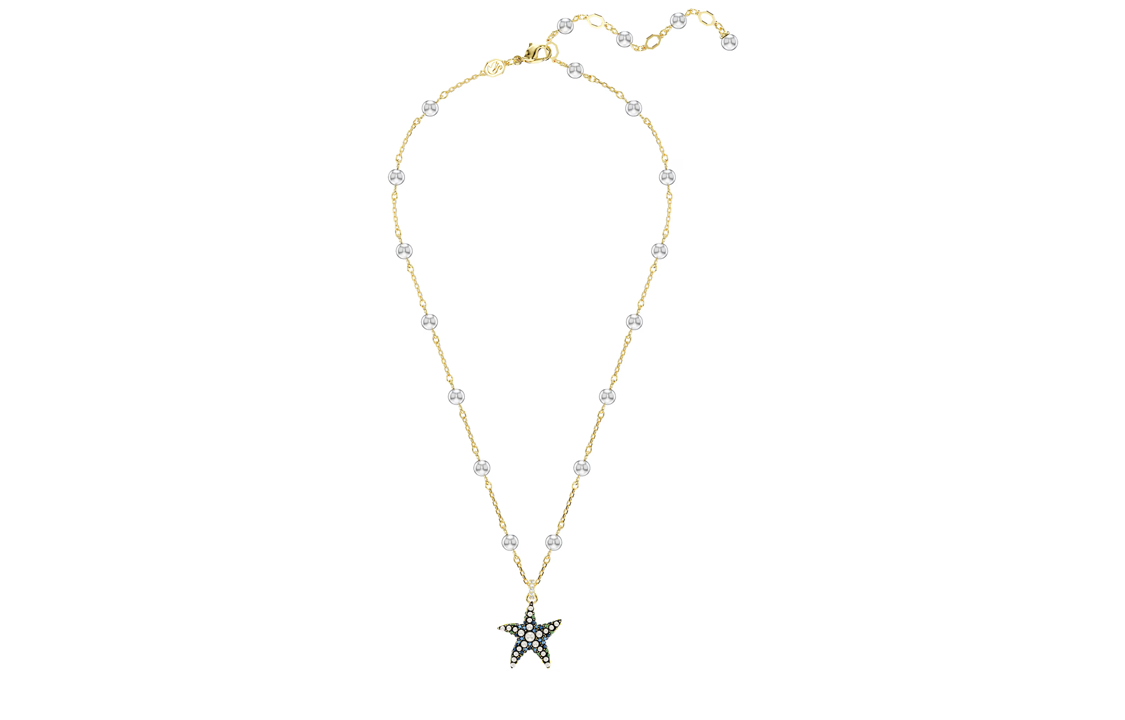 Shop 施華洛世奇 Idyllia 海星吊墜 水晶金珍珠項鍊 情侶金飾 男女適用 5684116