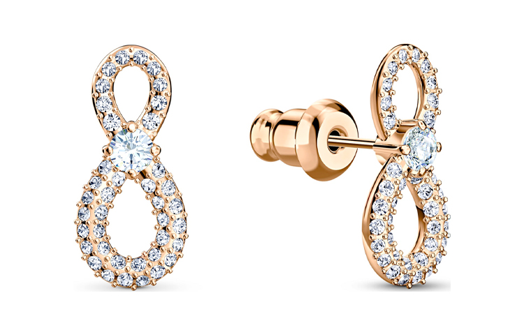 Swarovski Infinity Rose Gold Heart Necklace and Earrings Set for Women. 5521040 圖 4