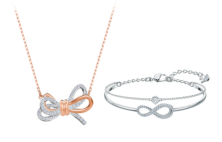 Swarovski Lifelong Bow & Infinity Necklace and Bracelet  Set. ES2021071307