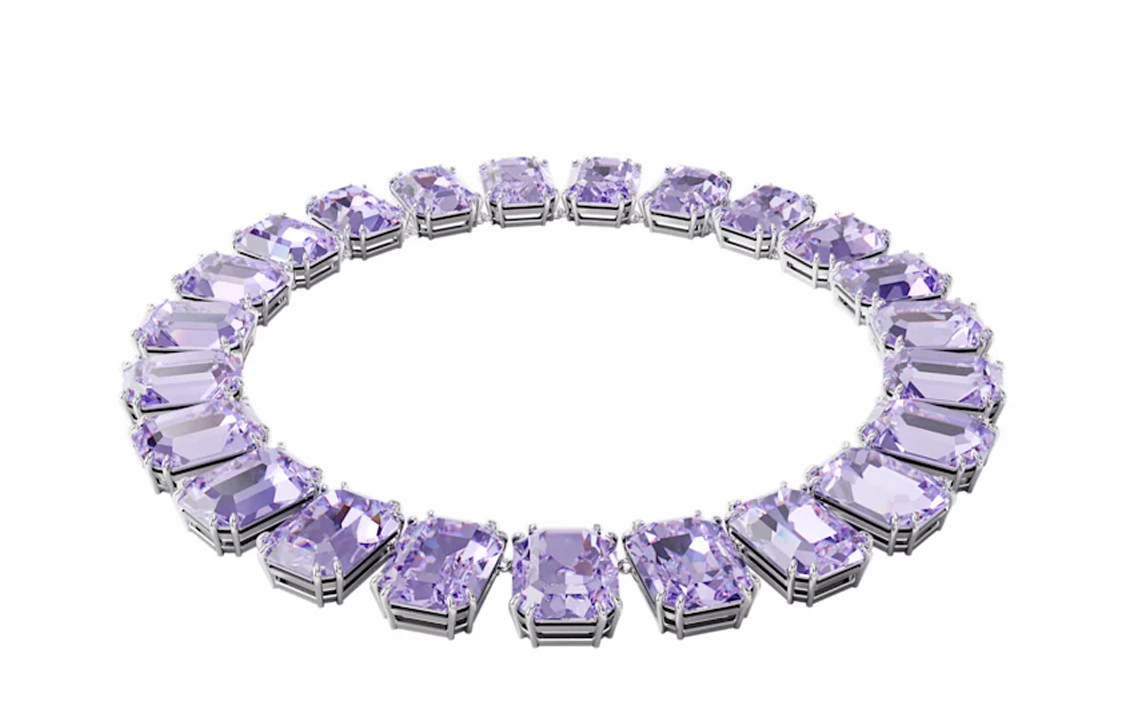 Swarovski Millenia Necklace Octagon Cut Purple Crystal Rhodium-Plated. 5609701