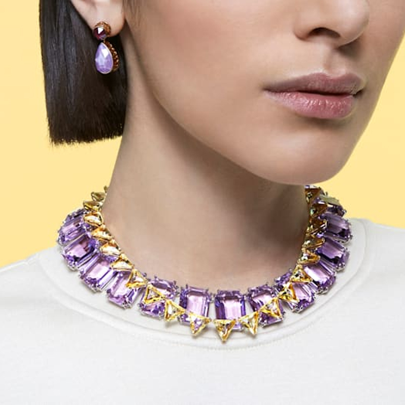 Purchase 施华洛世奇 Millenia 八边形紫色水晶项链 铑金镀层 5609701