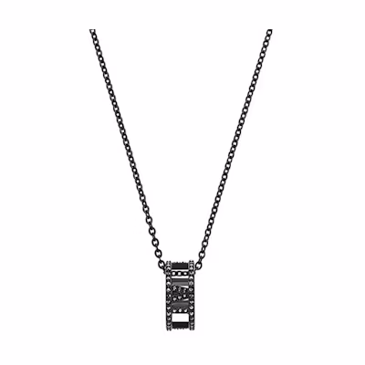 Swarovski My Hero Black Carbon Texture Geometric Pendant Necklace for Men. 5499572