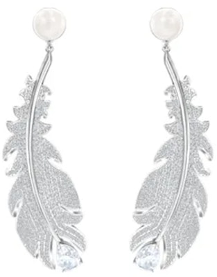 Anting Klip Swarovski NICE Mutiara dan Bulu dengan Kristal - Putih. 5497866 Order Anting Klip Swarovski NICE Mutiara dan Bulu dengan Kristal - Putih. 5497866