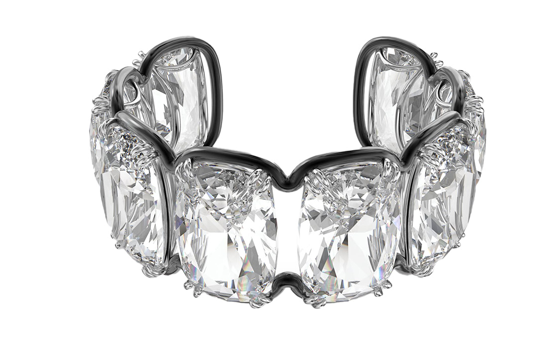 Swarovski Oversized Floating Crystal Cuff Bracelet Silver 5600039