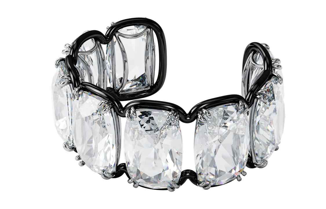 Lookbook 施華洛世奇浮動水晶銀色大號手鐲 5600039