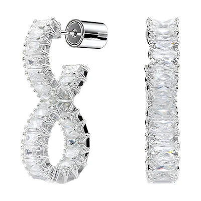 Swarovski Silver Alloy Pattern Design Earrings Unisex Couple Style. 5684047