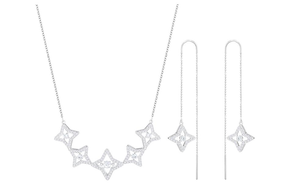 Swarovski Sparkling Dance Star Crystal Necklace Unisex Silver Couples Design 5376489