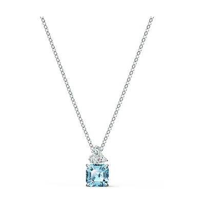 Swarovski Sparkling Square Crystal Necklace Blue 5516483
