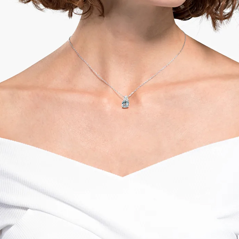 Swarovski Sparkling Square Crystal Necklace Blue 5516483 圖 4