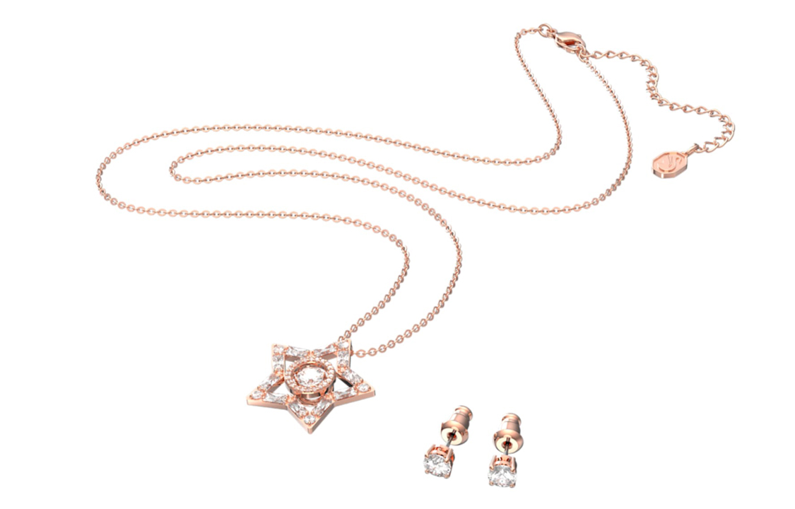 Swarovski Stella Set White with Rose Gold-Tone Plating. 5622730