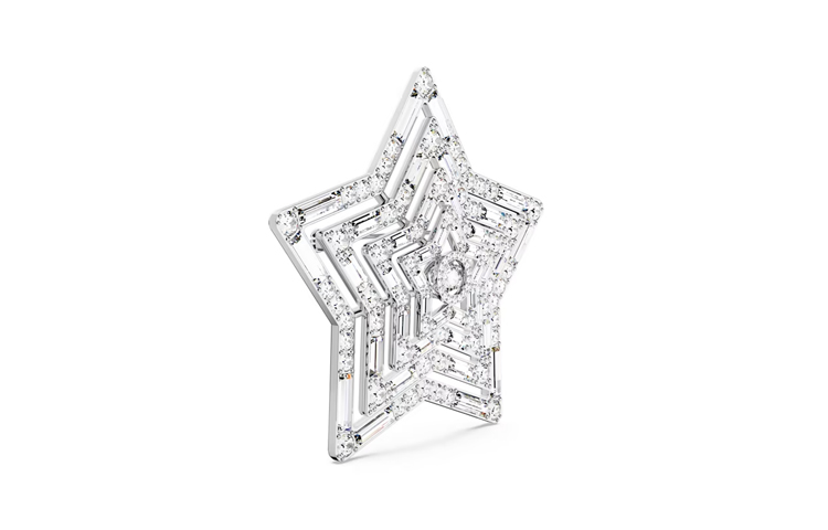 Shop Broche Unisex Grande Swarovski Stella Plata Estrella Diseño Pareja. 5666149
