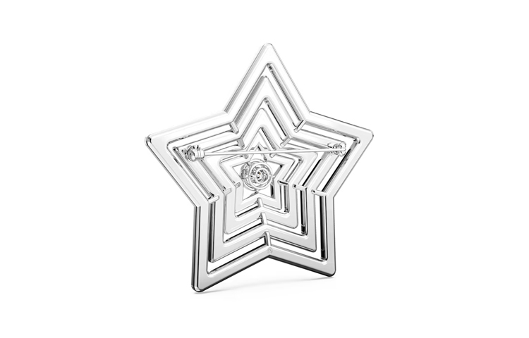 Purchase Broche Unisex Grande Swarovski Stella Plata Estrella Diseño Pareja. 5666149